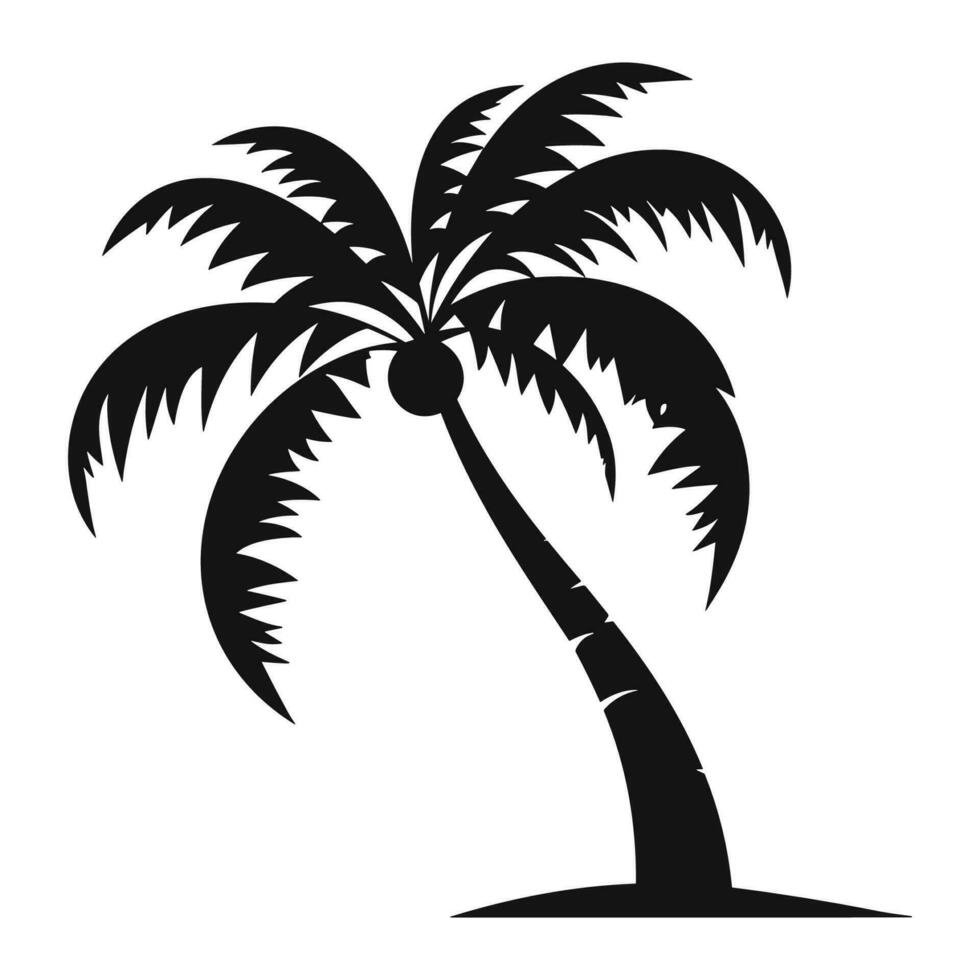 A Coconut tree Silhouette Vector isolated on white background 35062306 ...