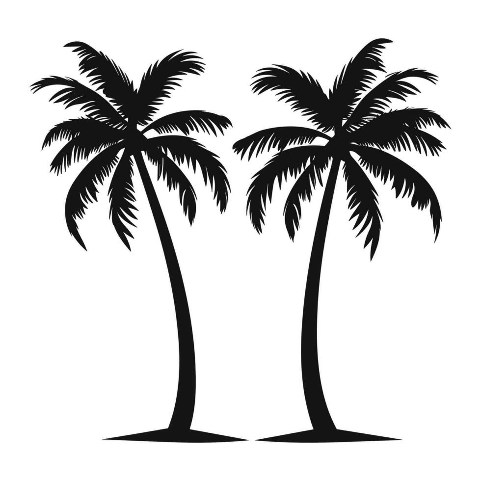 A Coconut tree Silhouette Vector free