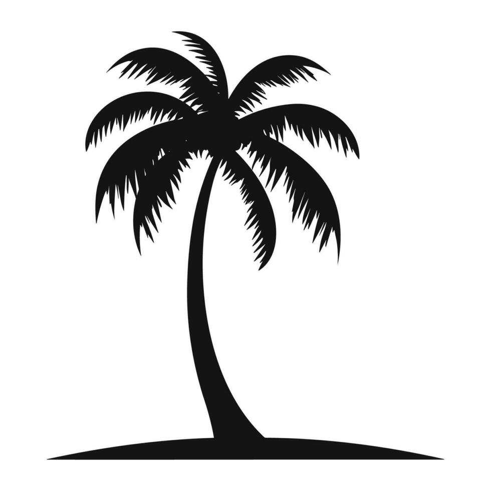 A Coconut tree Silhouette Vector free