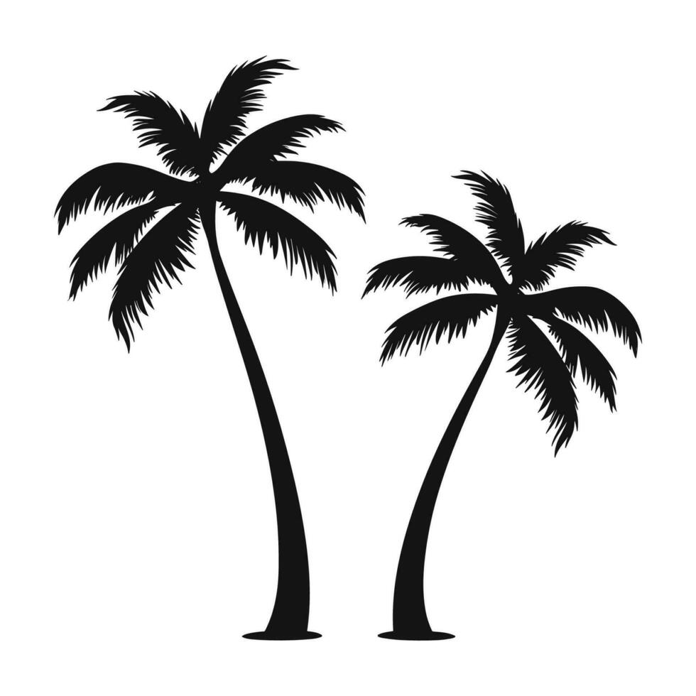 A Coconut tree Silhouette Vector free