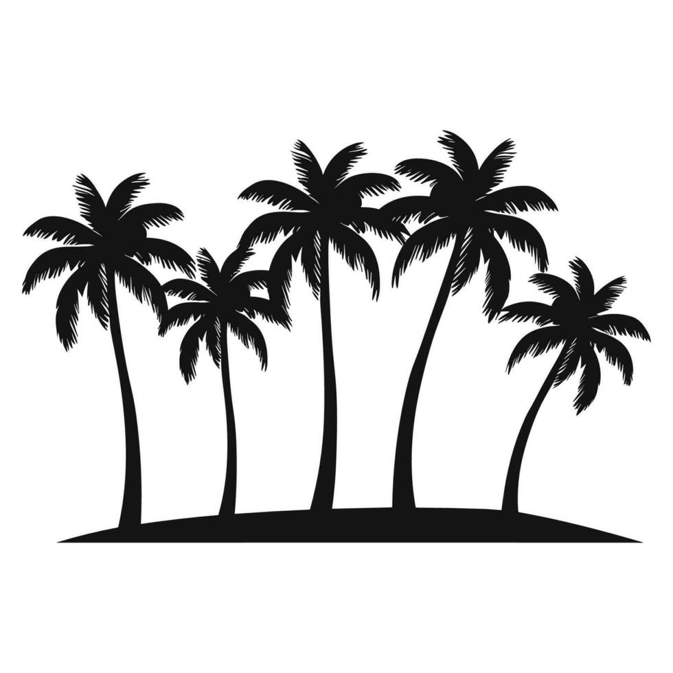 A Coconut tree Silhouette Vector free