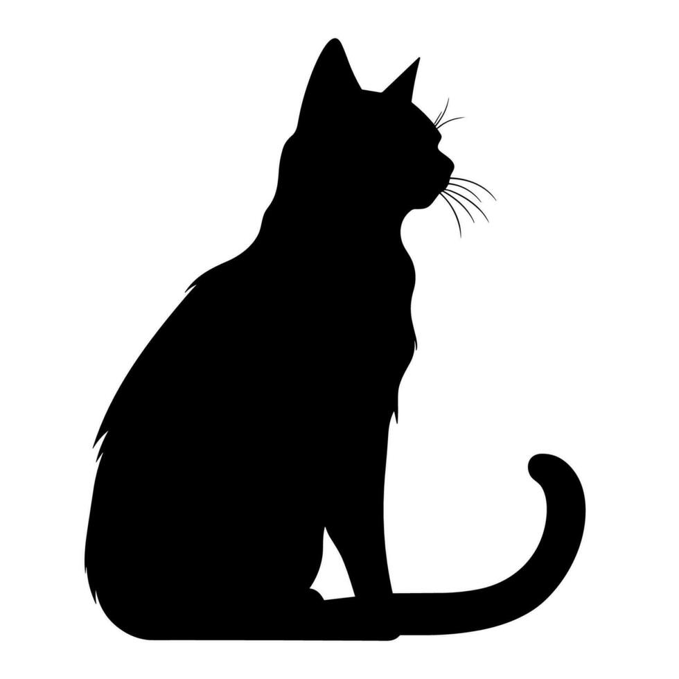 A silhouette of a black cat vector free