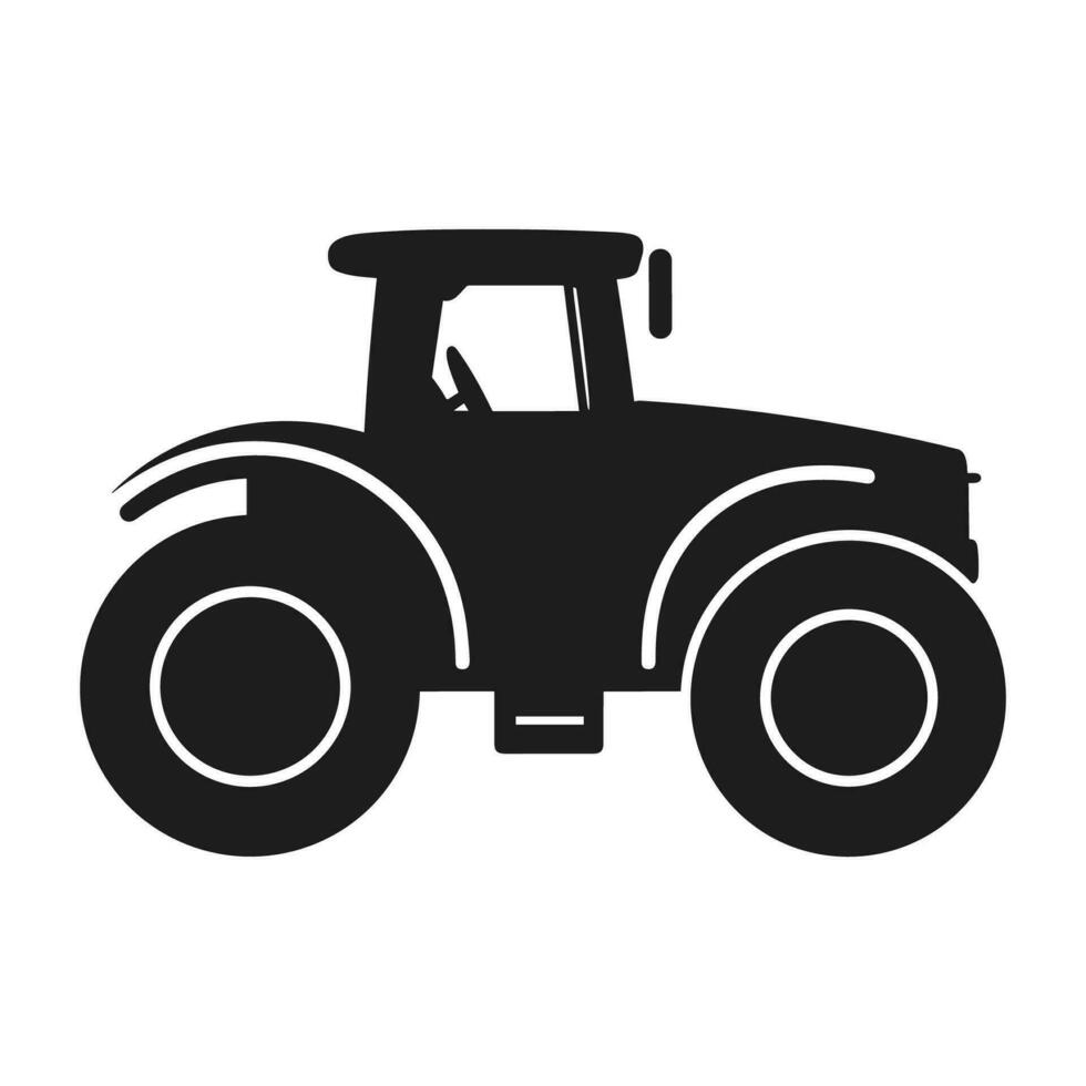 A tractor Vector black clipart free, A farm Tractor Silhouette