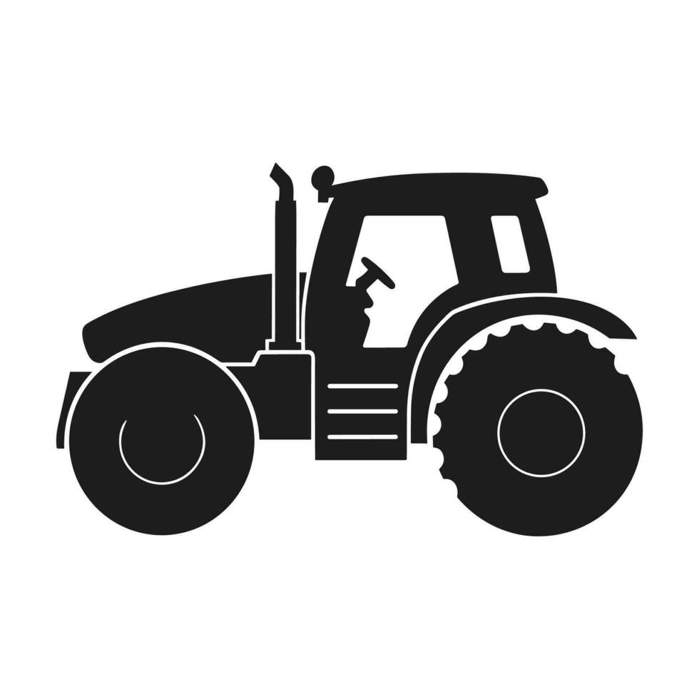 A tractor Vector black clipart free, A farm Tractor Silhouette