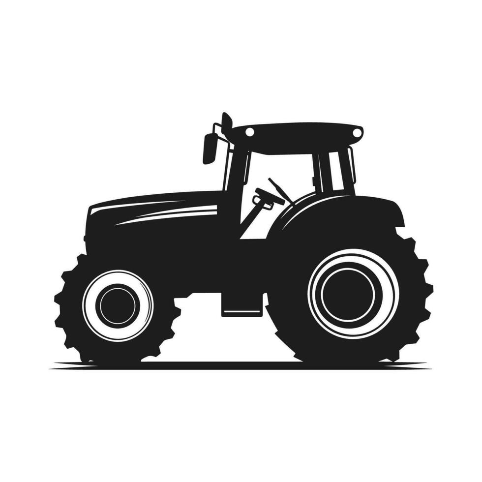 A tractor Vector black clipart free, A farm Tractor Silhouette