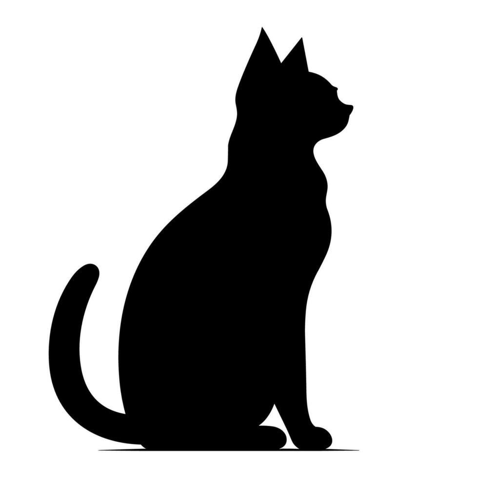 A silhouette of a black cat vector free