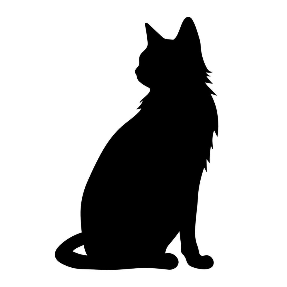 un silueta de un negro gato vector gratis