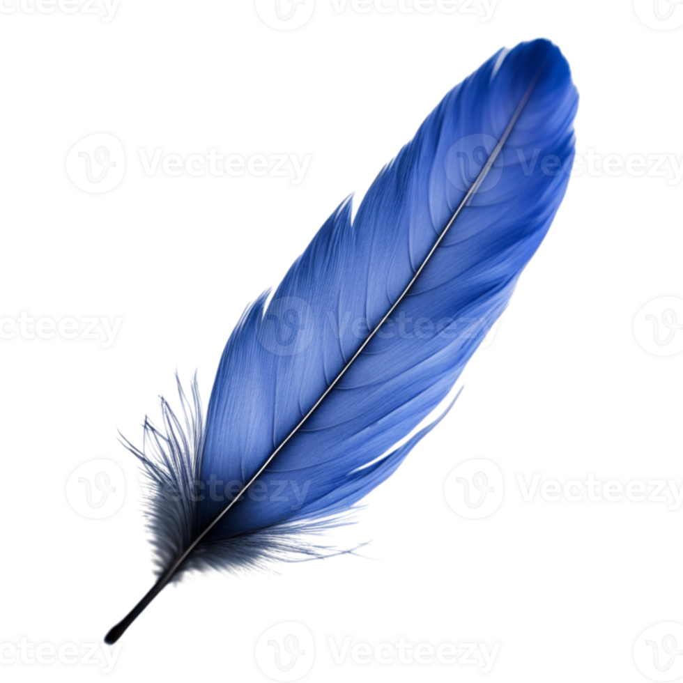 AI generated Blue Feather Isolated on Transparent Background png