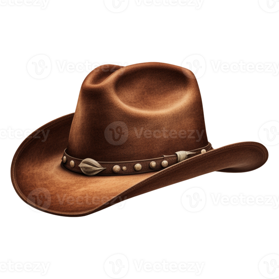 AI generated Brown Cowboy Hat Isolated on Transparent Background png