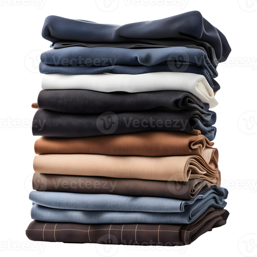 AI generated Stack of Clean Pants Isolated on Transparent Background png