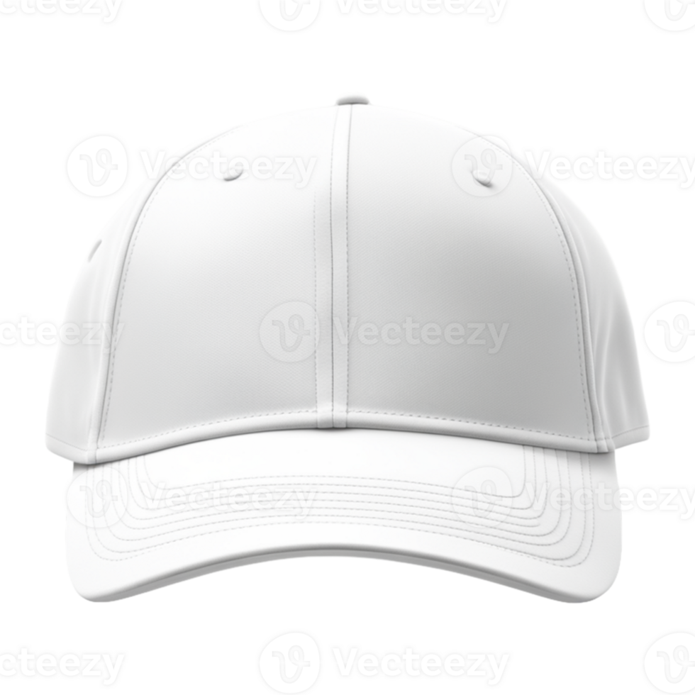 AI generated Blank White Baseball Cap Isolated on Transparent Background png