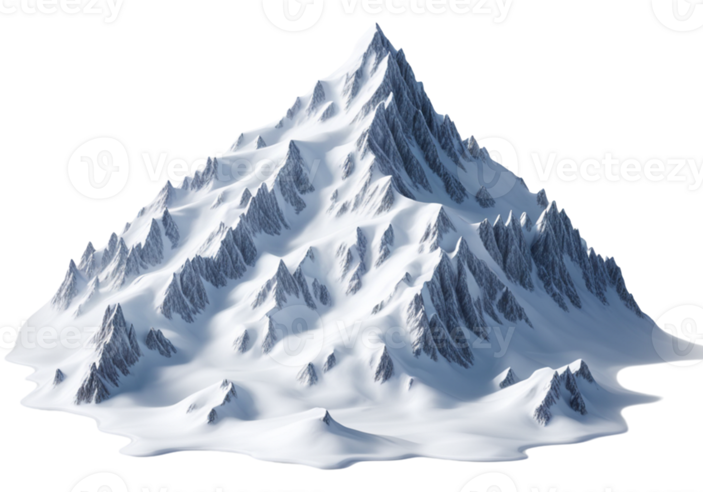 AI generated Snowy Mountain Isolated on Transparent Background png