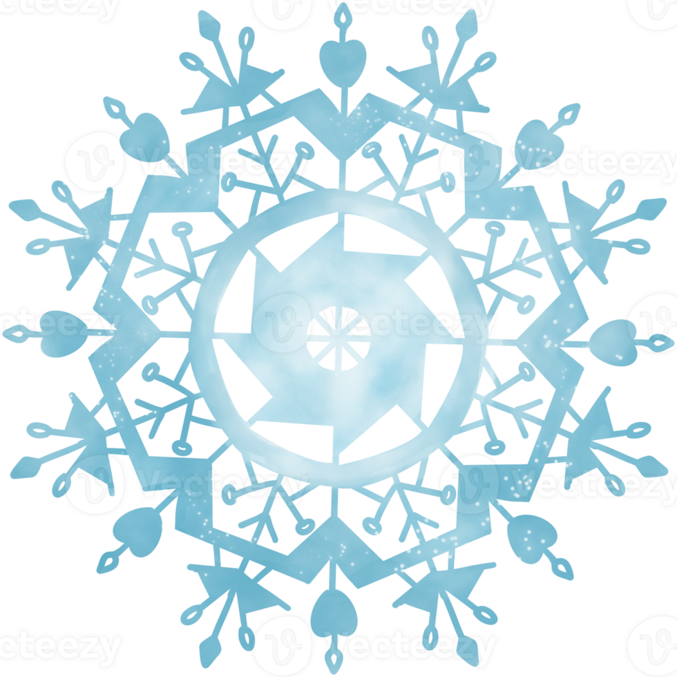 Winter abstract snowflake. png