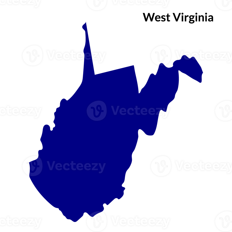 mapa de Oeste Virginia. Estados Unidos bandera. png