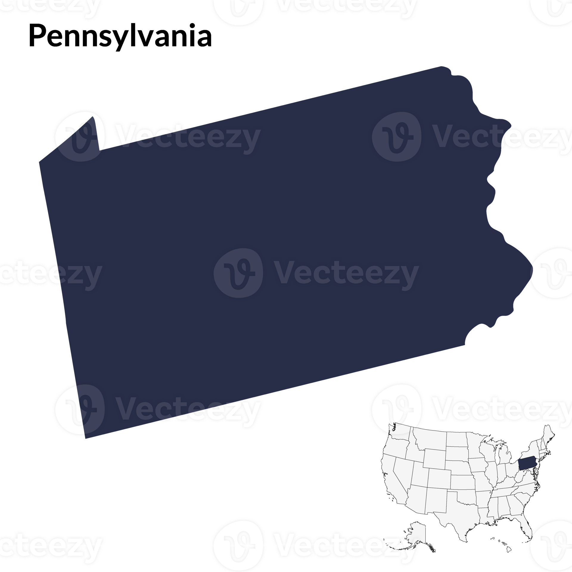 Map of Pennsylvania. USA map. 35062509 PNG