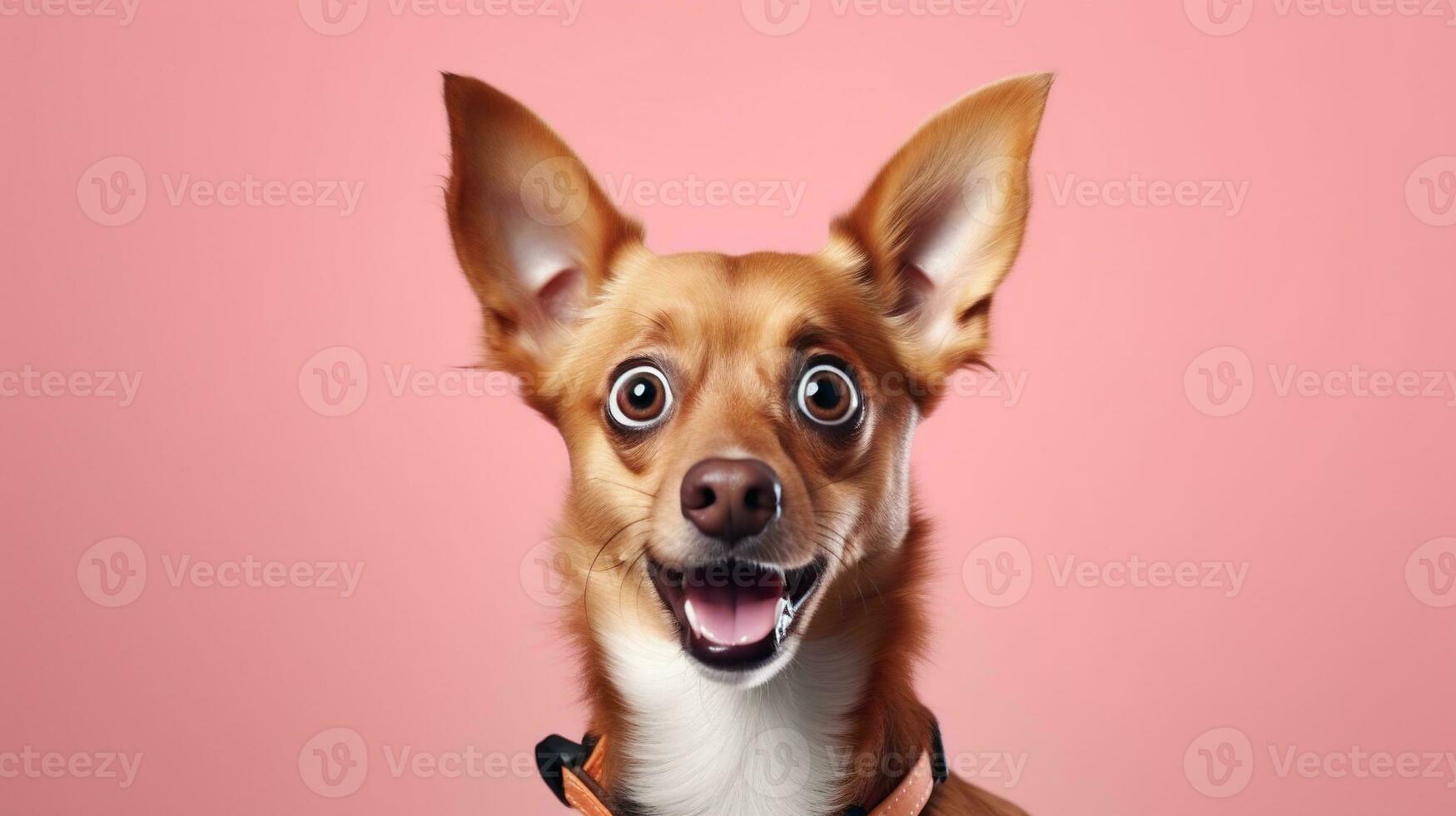 AI generated Surprised Dog with Big Eyes Isolated on the Minimalist Background photo