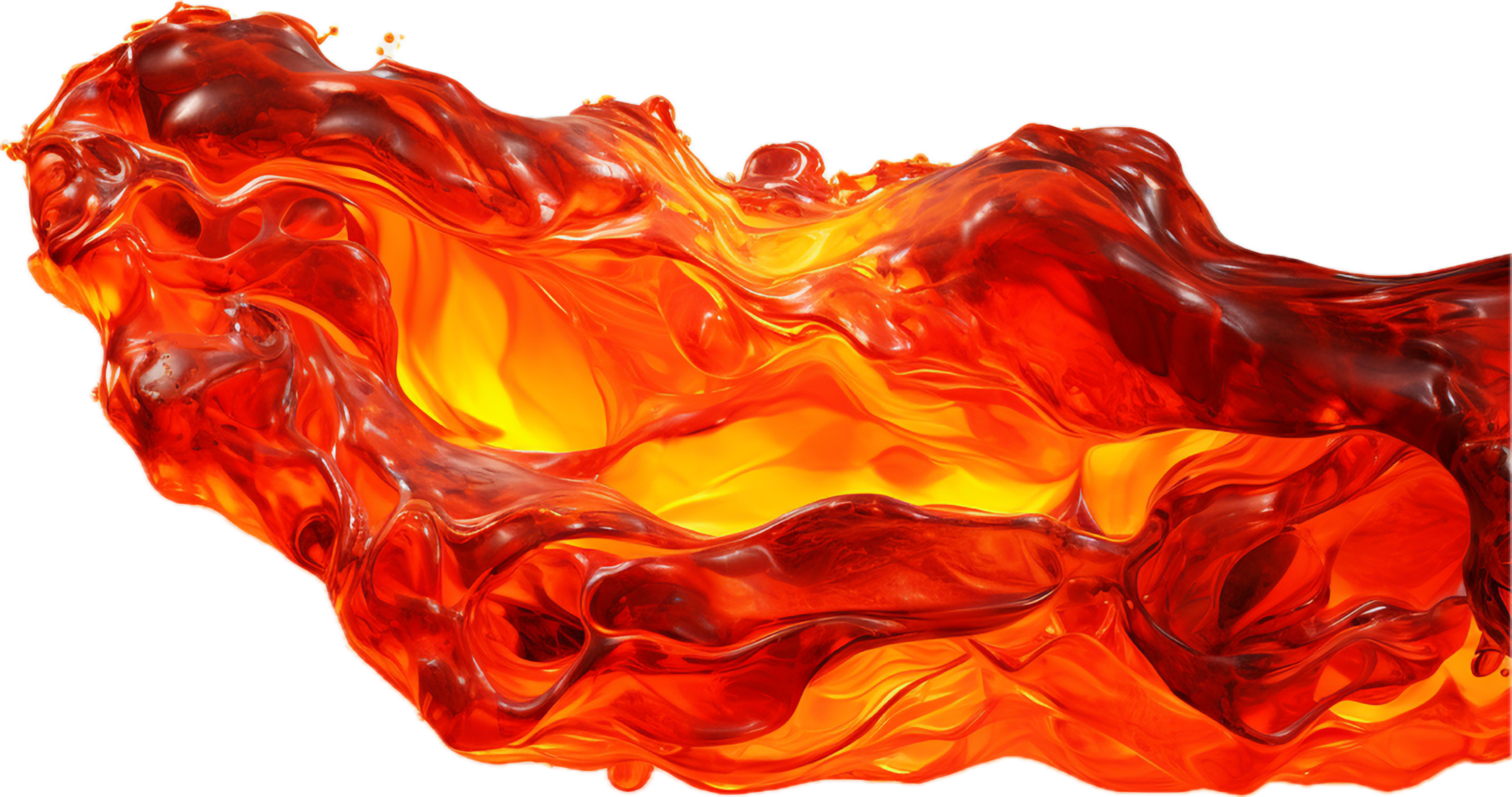 AI generated molten hot lava png
