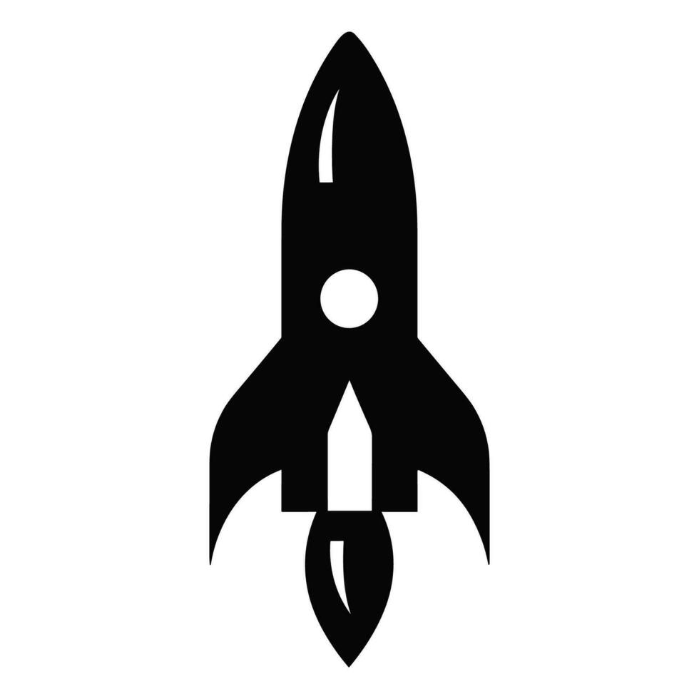 A Rocket Silhouette vector isolated on a white background