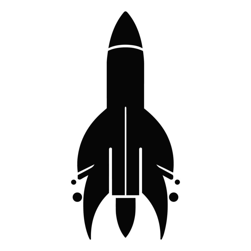 A Rocket Silhouette vector isolated on a white background