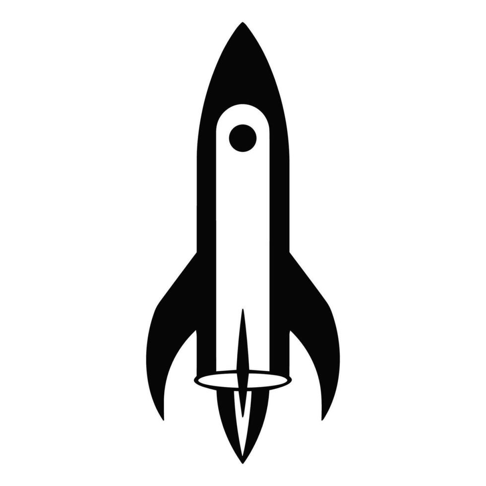 A Rocket Silhouette vector isolated on a white background