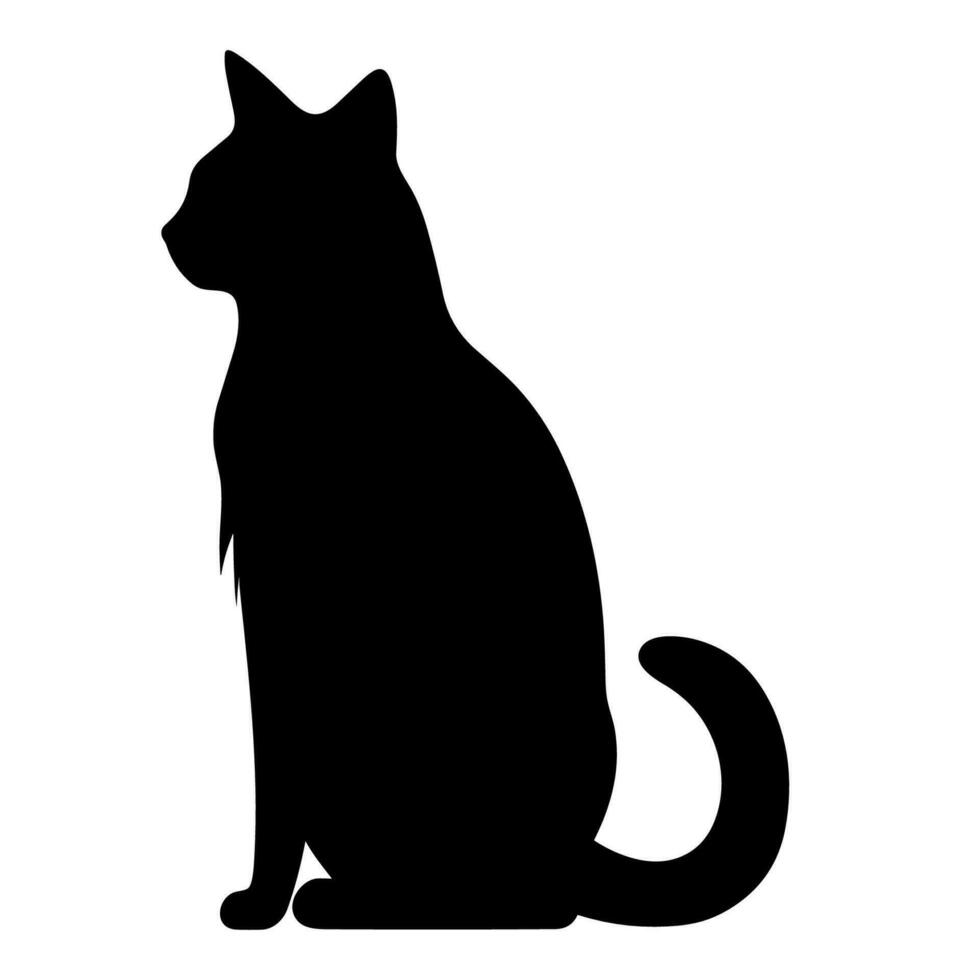 un silueta de un negro gato, de miedo gato vector aislado en un blanco antecedentes