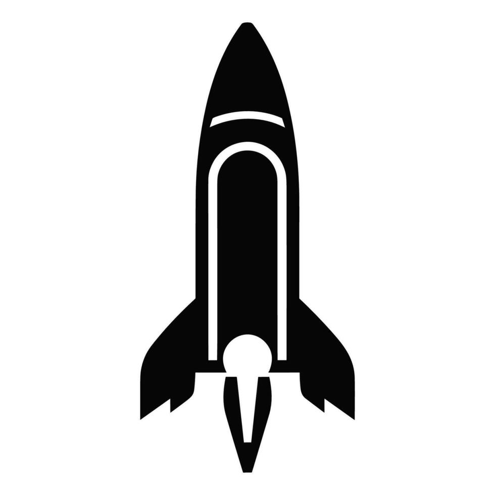 A Rocket Silhouette vector isolated on a white background