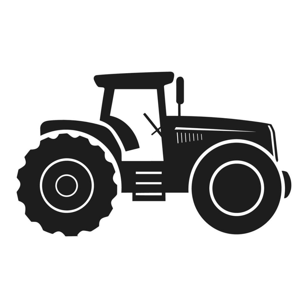 un tractor vector negro clipart aislado en un blanco fondo, un granja tractor silueta