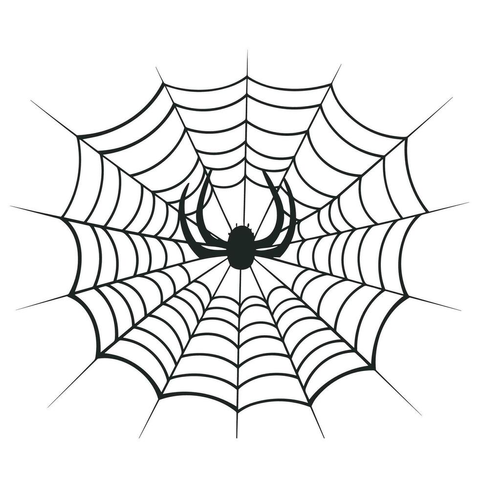 un telaraña vector aislado en un blanco fondo, un araña web silueta