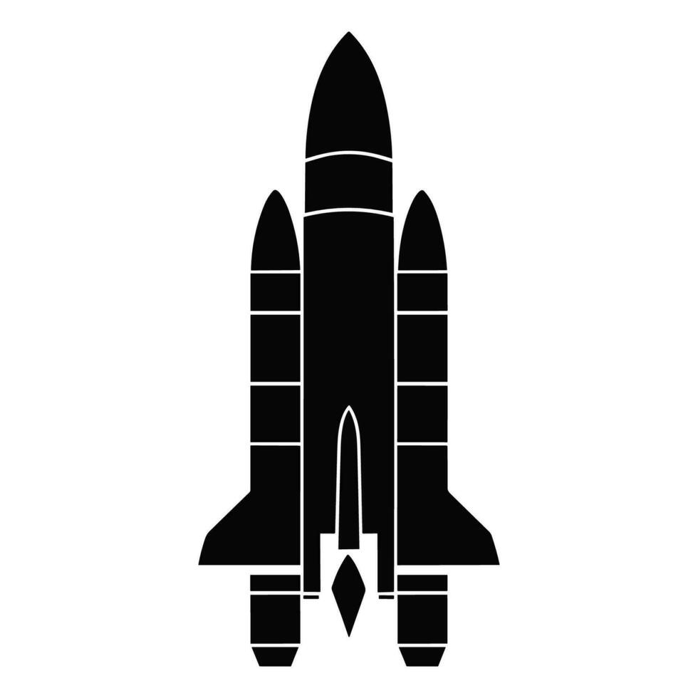 A Rocket Silhouette vector isolated on a white background