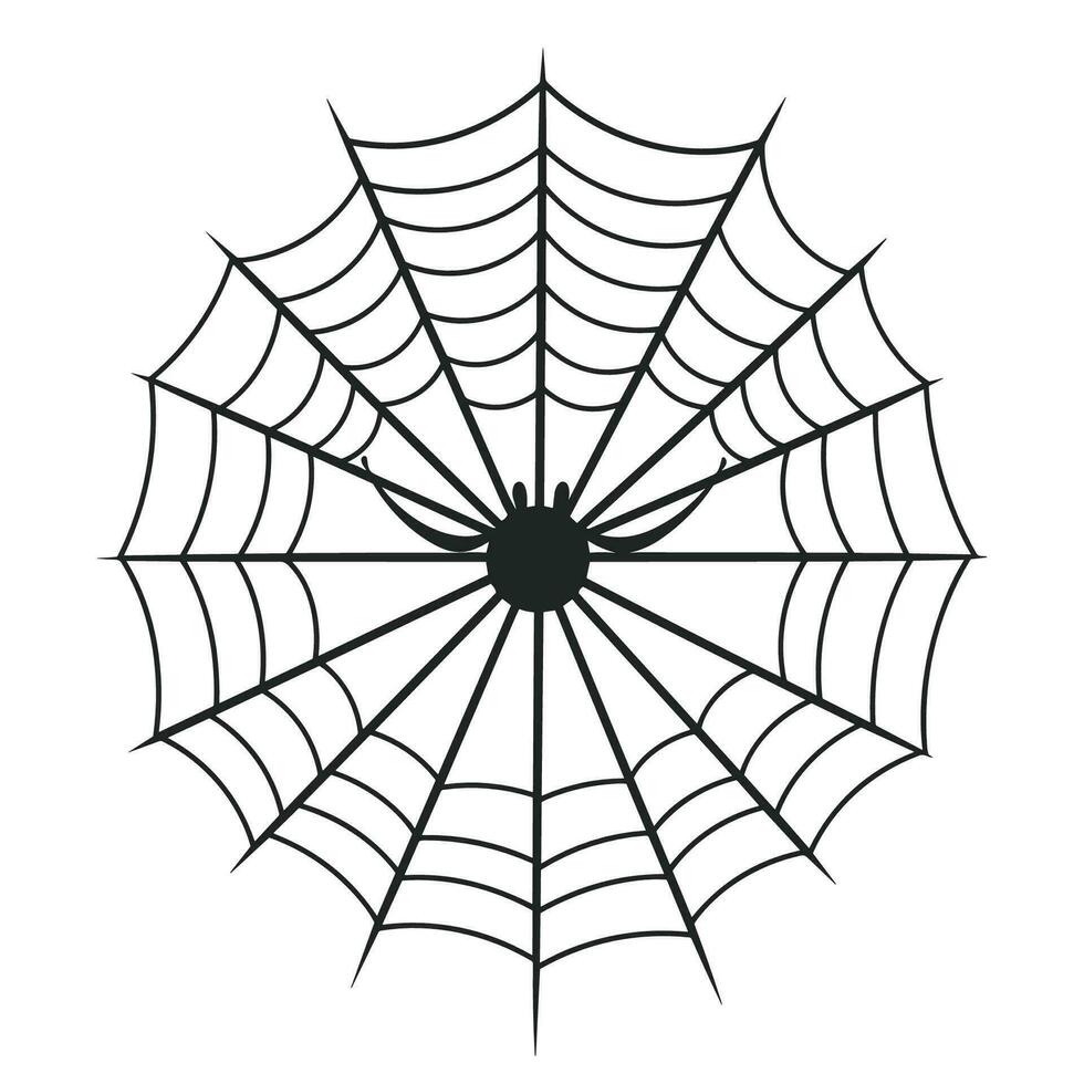 un telaraña vector aislado en un blanco fondo, un araña web silueta