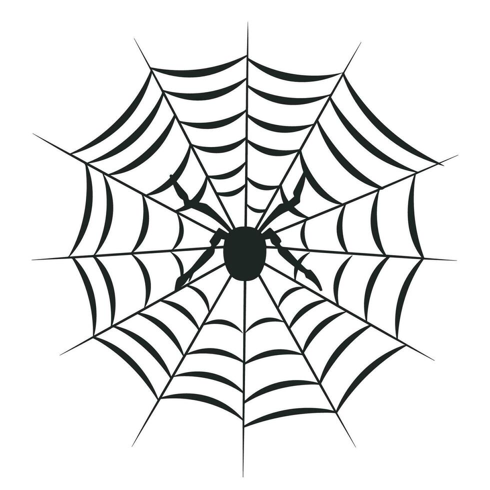 un telaraña vector aislado en un blanco fondo, un araña web silueta