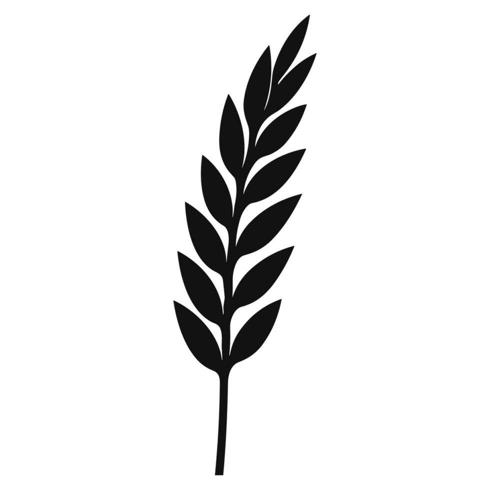 Wheat ears Vector isolated on a wHite background, A Wheat grain silhouette