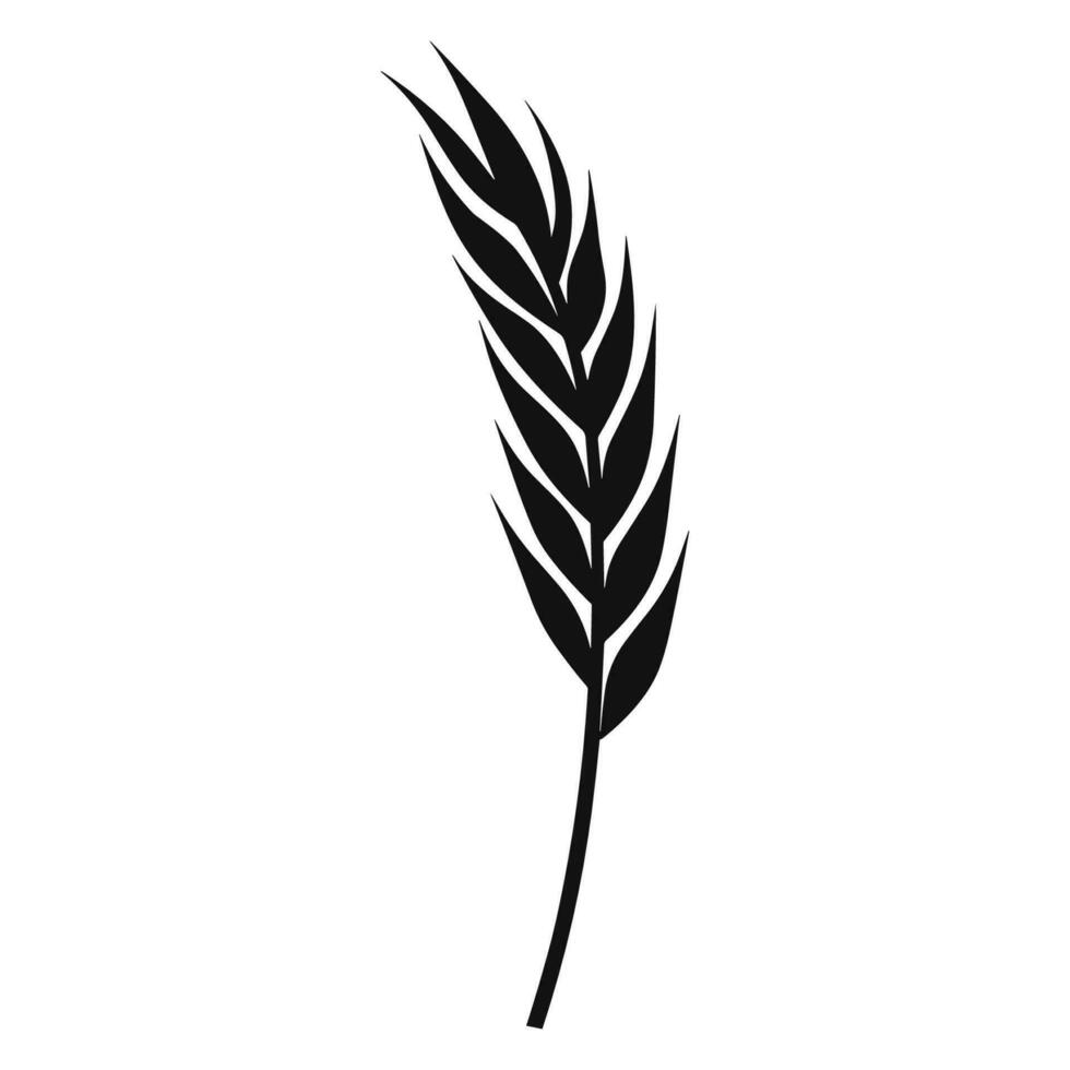 Wheat ears Vector isolated on a wHite background, A Wheat grain silhouette