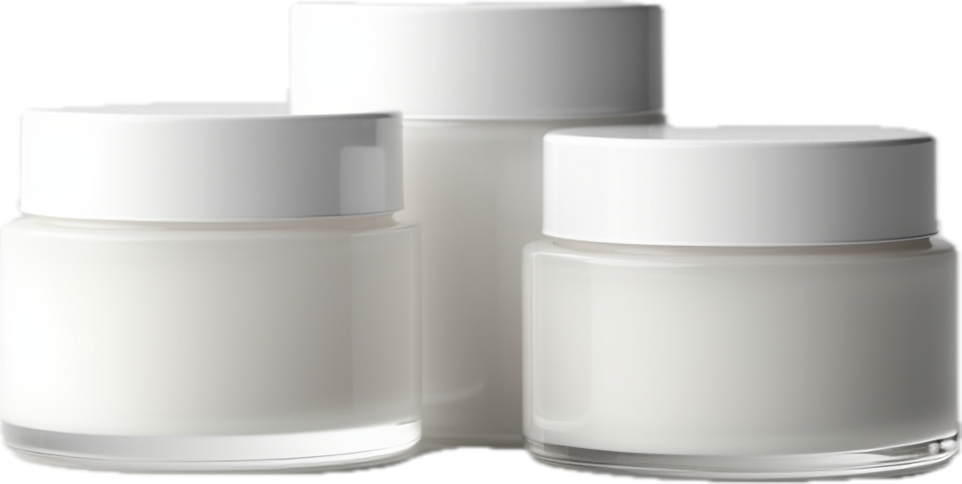 AI generated unbranded cosmetic cream jars and tubes png