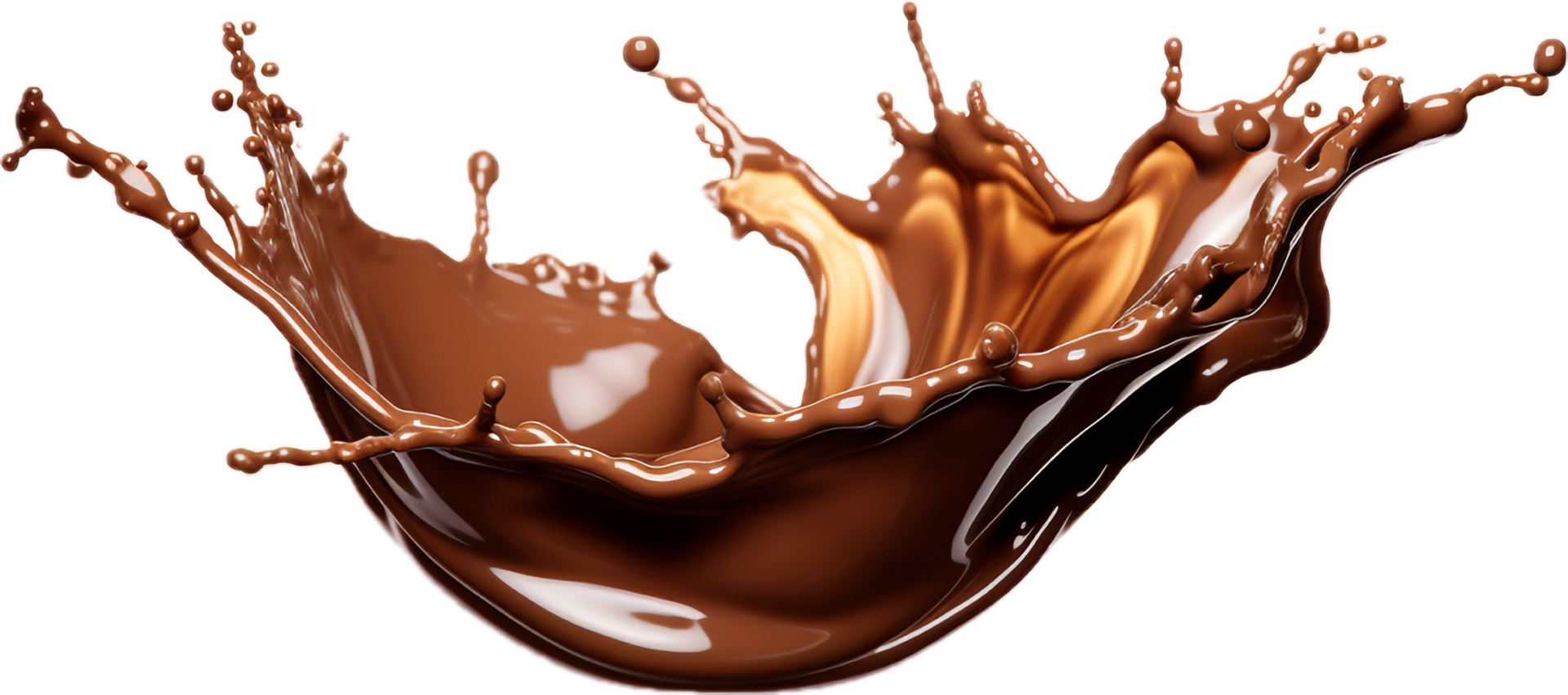 AI generated splash of brown chocolate or hot coffee png