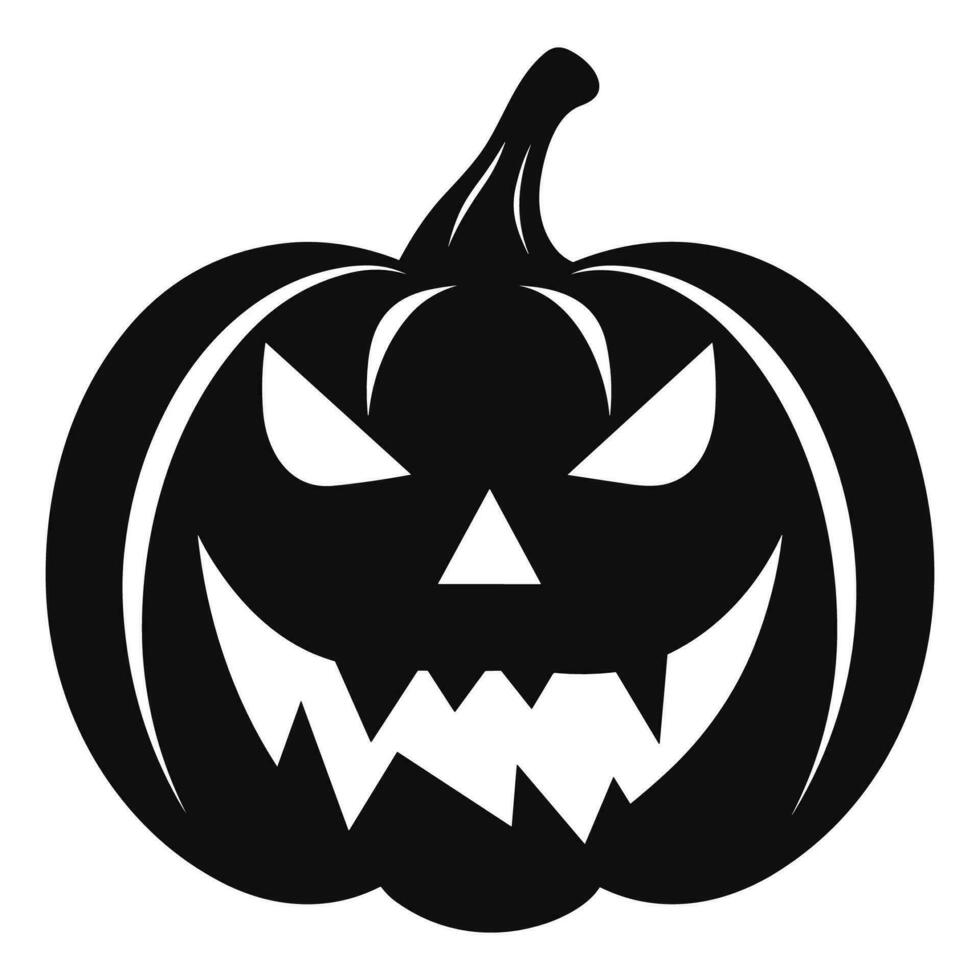 A Scary Pumpkin Vector silhouette isolated on a white background