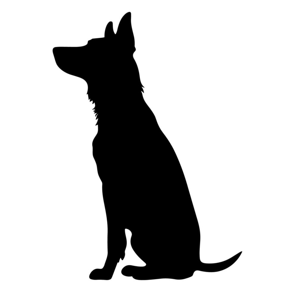 A Scary Dog Vector Silhouette isolated on a white background