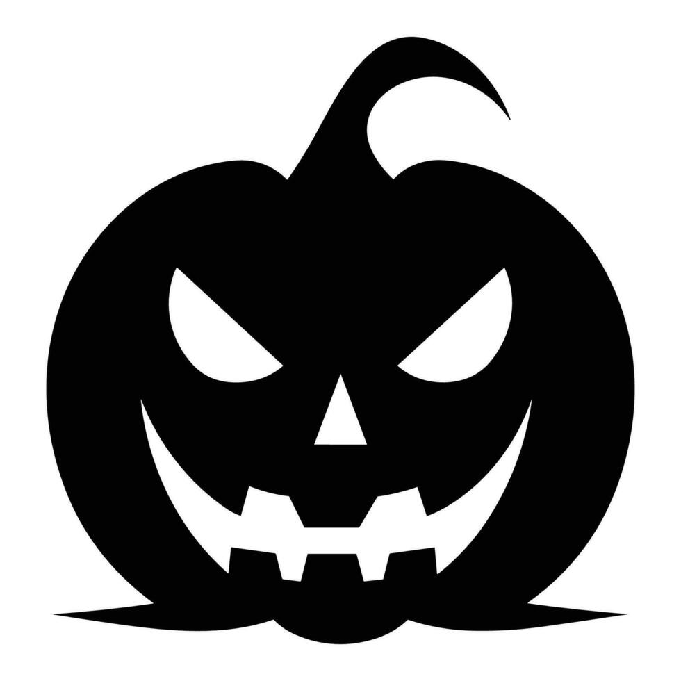 A Scary Pumpkin Vector silhouette isolated on a white background