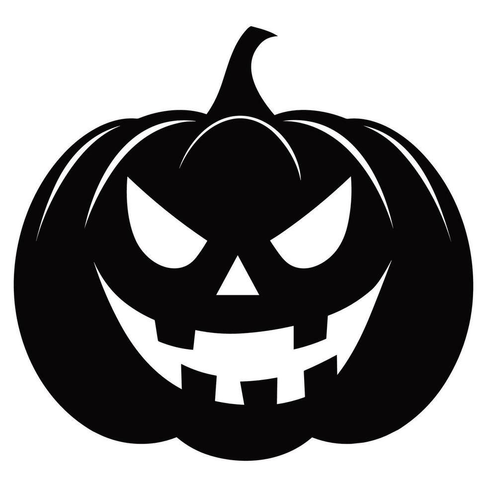 A Scary Pumpkin Vector silhouette isolated on a white background