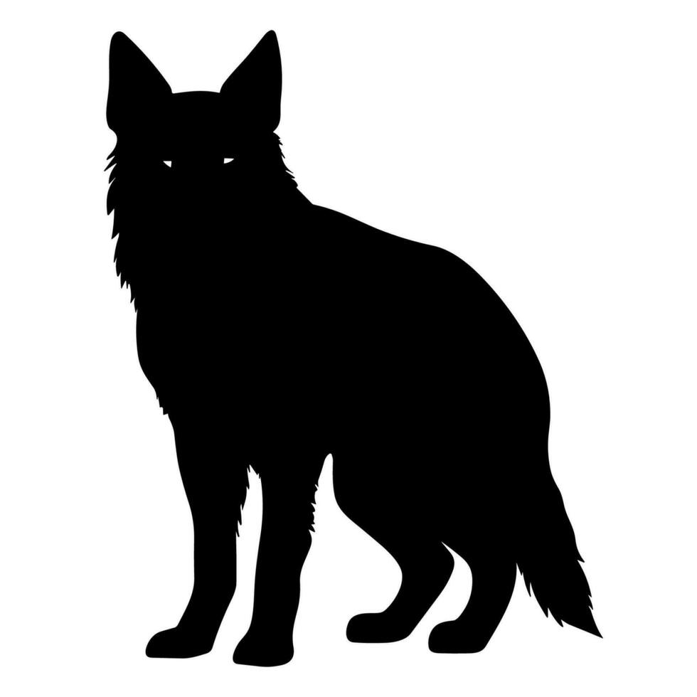 A Scary Dog Vector Silhouette isolated on a white background