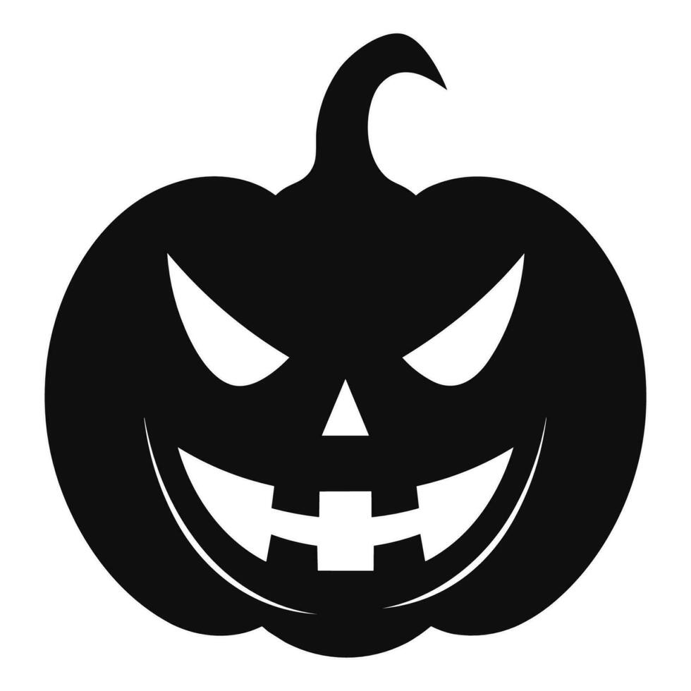 A Scary Pumpkin Vector silhouette isolated on a white background