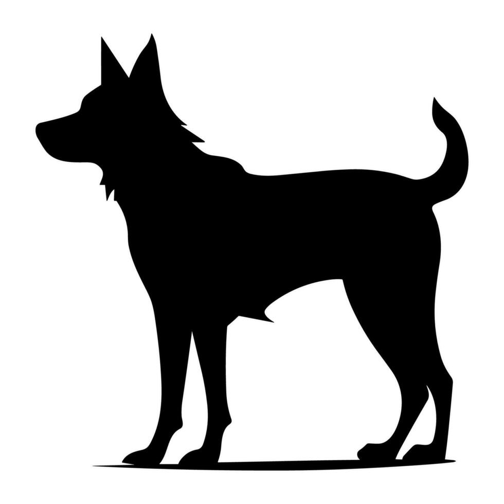 A Scary Dog Vector Silhouette isolated on a white background