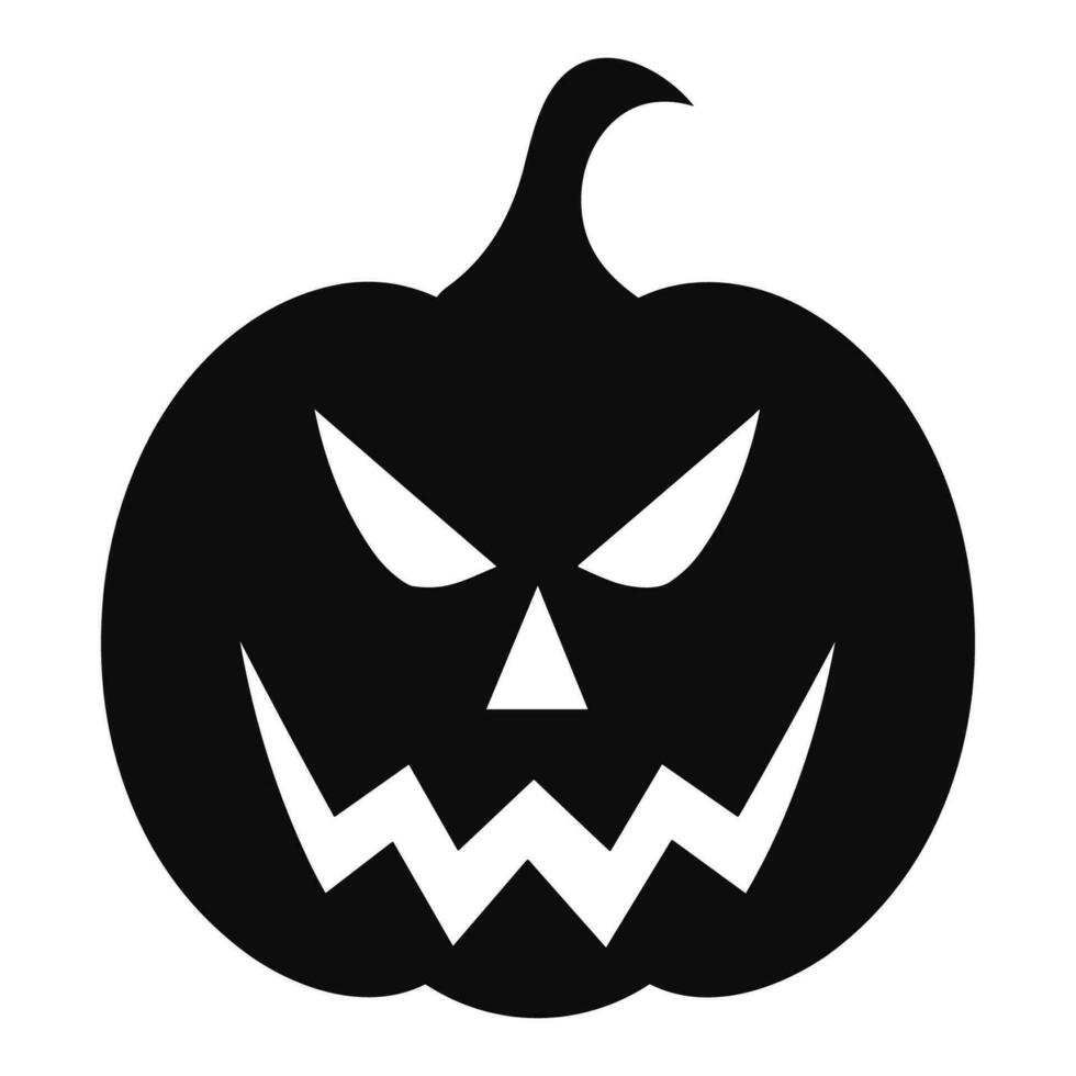 A Scary Pumpkin Vector silhouette isolated on a white background