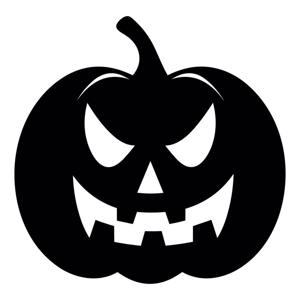 A Scary Pumpkin Vector silhouette isolated on a white background