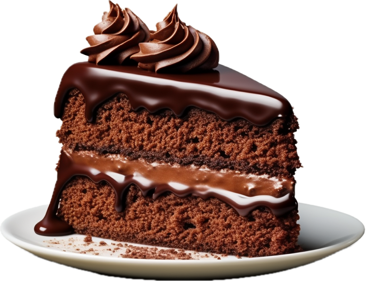 AI generated chocolate cake slice png