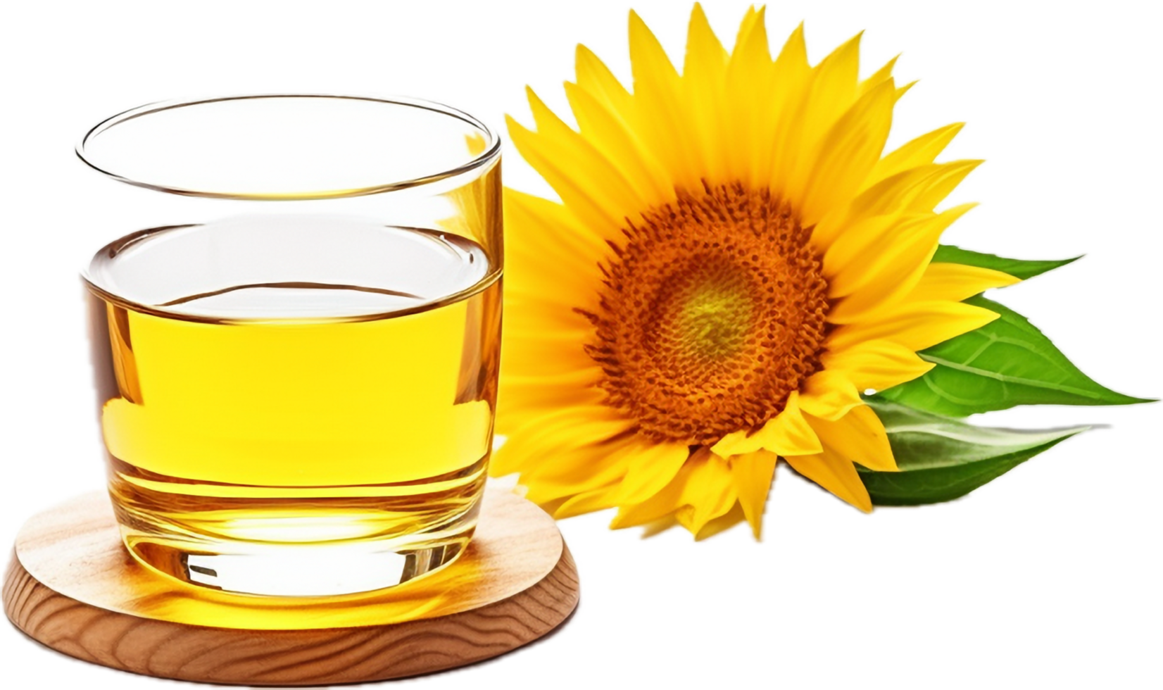 AI generated sunflower oil in glass png