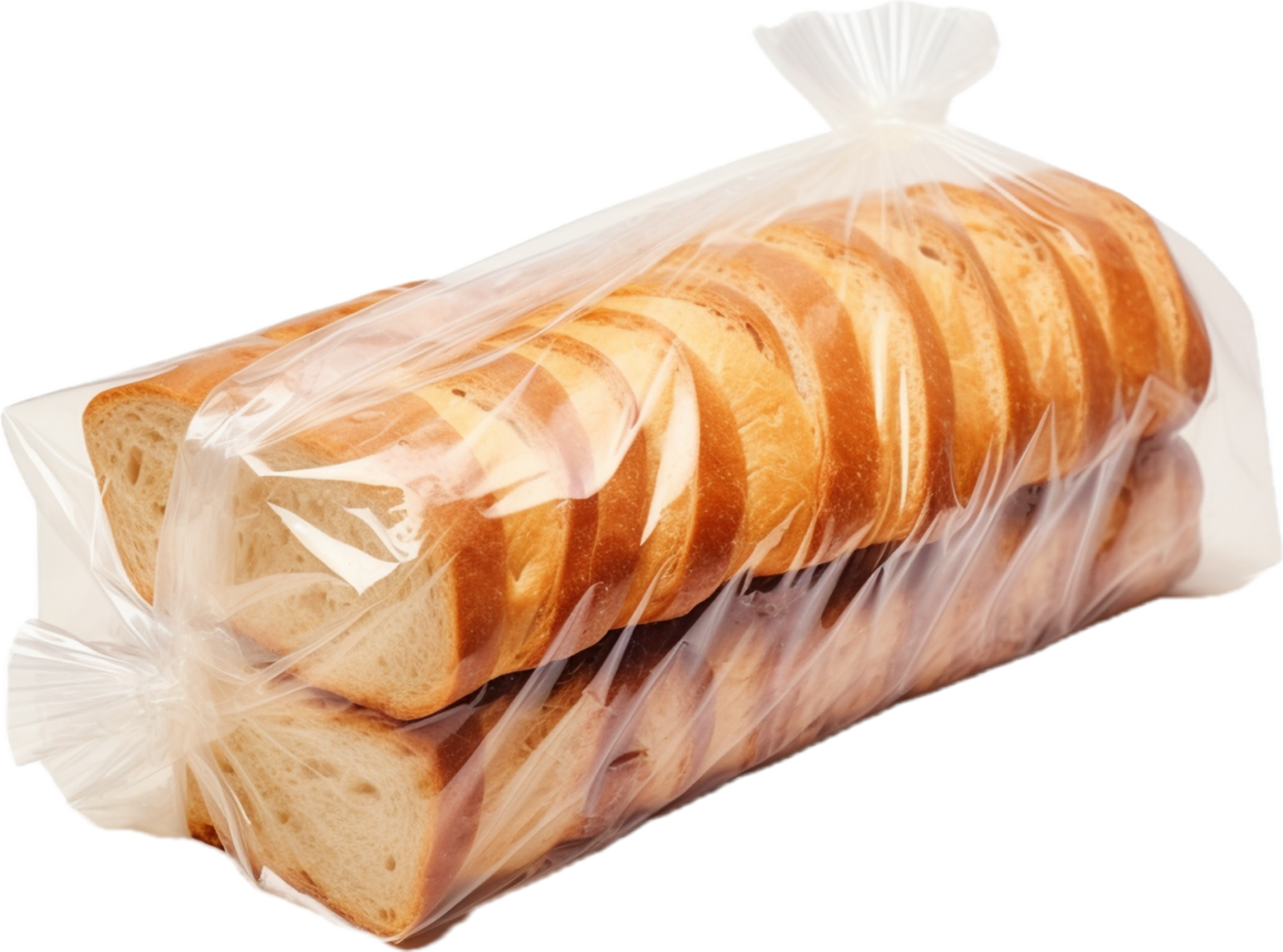 AI generated sliced bread in plastic bag png
