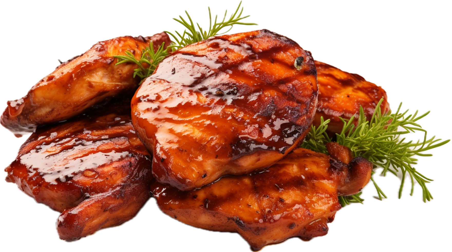 AI generated grilled chicken thighs png