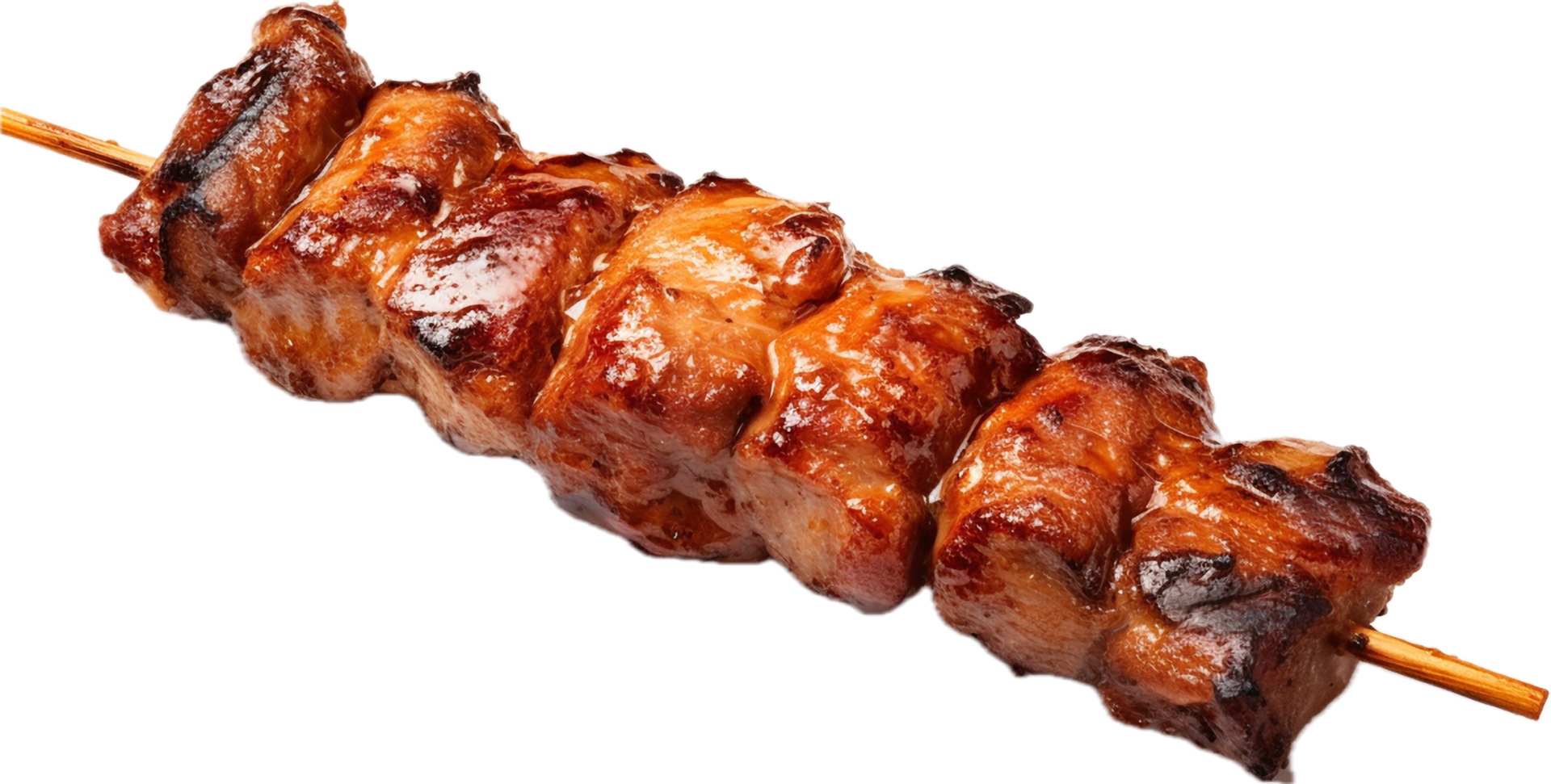 AI generated grilled pork meat on a stick png