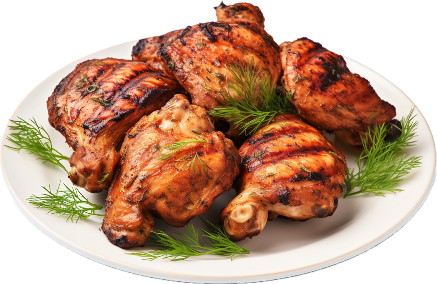 AI generated grilled chicken thighs png